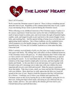 Dear LACS Families, Well it seems the Christmas season is upon us