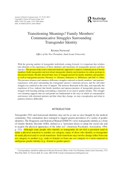 Norwood, K. (2012). Transitioning meaning? Family members