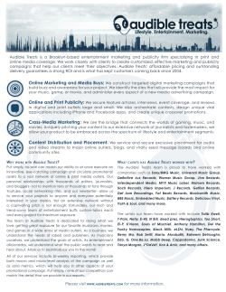 Online Marketing and Media Buys: We construct