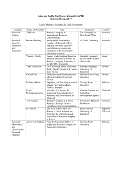 Asian and Pacific Rim Research Integrity