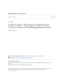 Linden Lumber: The Demise of Authorization Cards as a Means of