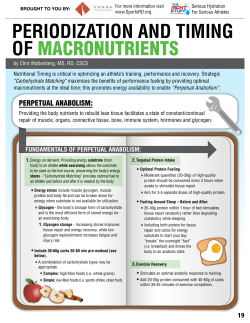 PERIODIZATION AND TIMING OF MACRONUTRIENTS
