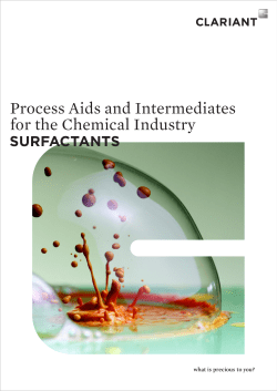 Process Aids and Intermediates for the Chemical Industry