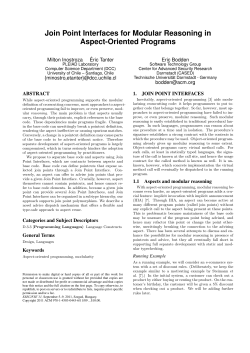 Join Point Interfaces for Modular Reasoning in Aspect