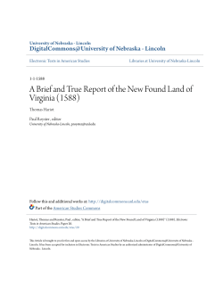 A Brief and True Report of the New Found Land of Virginia (1588)