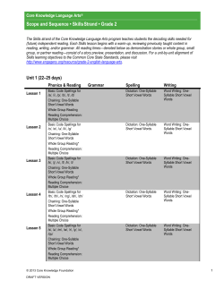 Scope and Sequence • SkillsStrand • Grade 2