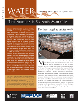 Tariff Structures in Six South Asian Cities