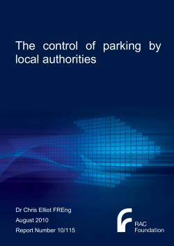 The control of parking by local authorities