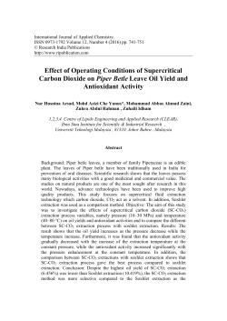 Effect of Operating Conditions of Supercritical Carbon Dioxide on