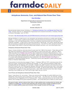 Anhydrous Ammonia, Corn, and Natural Gas Prices