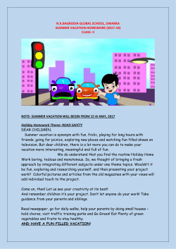 CLASS- II NOTE- SUMMER VACATION WILL BEGIN FROM 15 th MAY