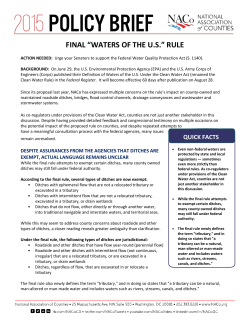 Definition of “Waters of the United States” Under the Clean Water Act