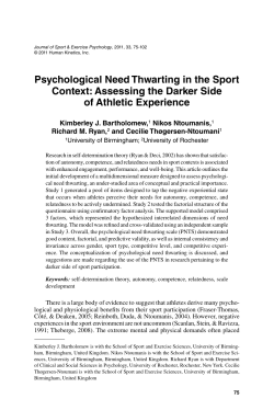 Psychological Need Thwarting in the Sport Context: Assessing the