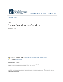 Lessons from a Line Item Veto Law