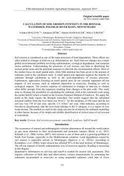 calculation of soil erosion intensity in the bosnjak watershed