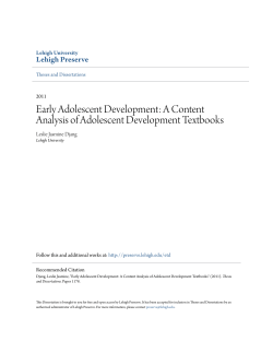 Early Adolescent Development: A Content