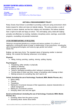 Anti bullying Policy - Roxby Downs Area School