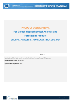 PRODUCT USER MANUAL For Global Biogeochemical Analysis