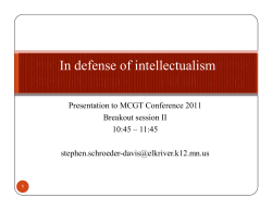 In Defense of Intellectualism