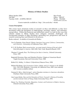 History of Ethnic Studies - Division of Social Sciences