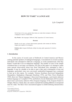 Lyle Campbell`s "How to fake a language"