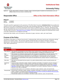 Institutional Data Policy - The Ohio State University