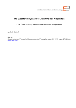 The Quest for Purity: Another Look at the New Wittgenstein