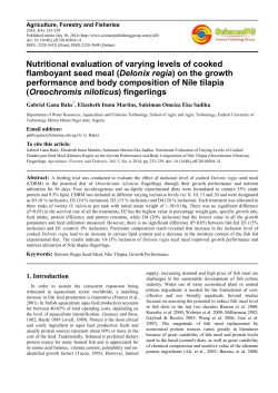 Nutritional evaluation of varying levels of cooked flamboyant seed