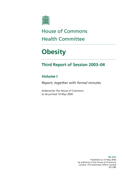 Obesity - Publications.parliament.uk