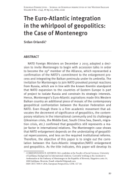 The Euro-Atlantic integration in the whirlpool of geopolitics: the Case