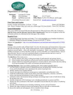GEL 1010 - Geology