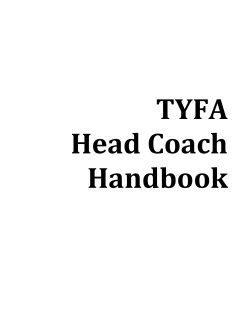 Head Coach Handbook Table of Contents
