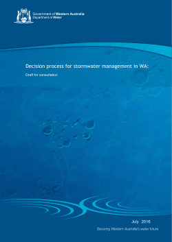 Decision process for stormwater management in WA: Draft for