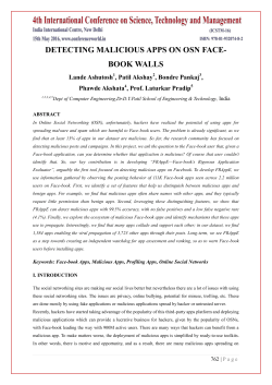 DETECTING MALICIOUS APPS ON OSN FACE