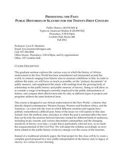 presenting the past: public histories of slavery for the twenty