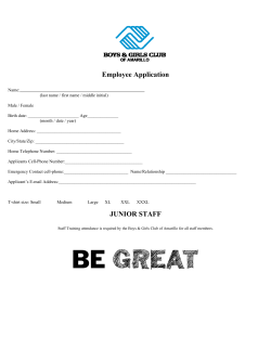 Employee Application JUNIOR STAFF