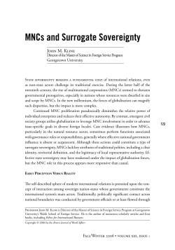 MNCs and Surrogate Sovereignty