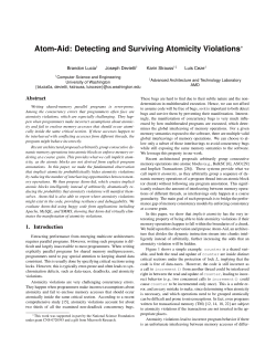 Atom-Aid: Detecting and Surviving Atomicity Violations