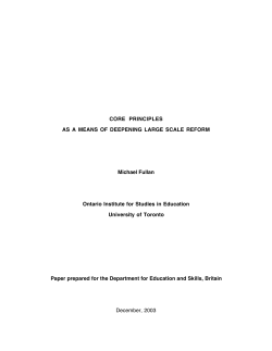 core principles as a means of deepening large scale reform