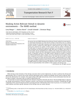 Masking Action Relevant Stimuli in dynamic environments &acirc;&euro;&ldquo; The