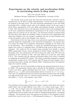 Experiments on the velocity and acceleration fields in