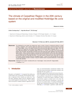 The climate of Carpathian Region in the 20th century based on the