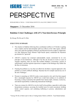 Rakhine Crisis Challenges ASEAN`s Non-Interference Principle