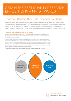 OBTAIN THE BEST QUALITY RESEARCH EFFICIENTLY IN A MIFID