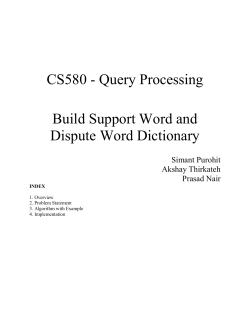 CS580 - Query Processing Build Support Word and Dispute Word