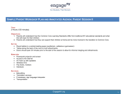 sample parent workshop plan and annotated agenda