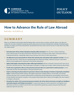 How to Advance the Rule of Law Abroad