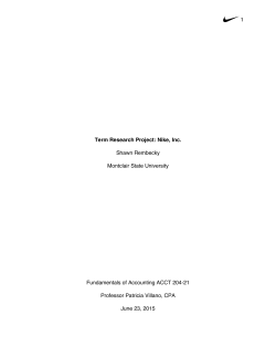 Term Research Project: Nike, Inc.