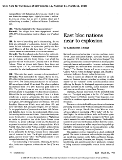 East Bloc Nations Near to Explosion