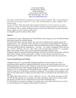 Crack Spread Trading: The Pekin Duck Strategy Chrilly Donninger